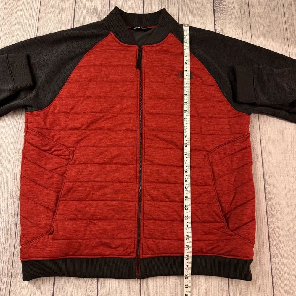 The North Face Norris Point Insulated Jacket Men XXL Red Gray Full Zip Bomber